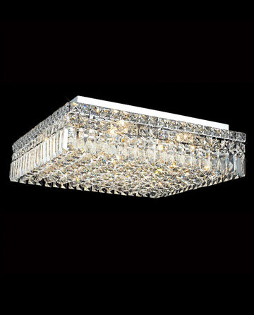20'' Square Flush Mounted Chandelier Crystal Ceiling Light-吸顶灯-Jecanoli