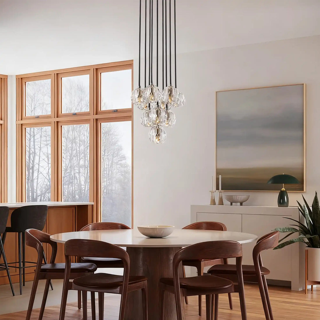 Boule De Cristal Clear/ Smoke Glass Round Cluster Chandelier 14", 19", 24", 30", 40"-Jecanoli