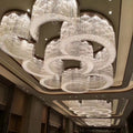 96'' Square Flush Mounted Living Room Chandelier with Multiple Semi-Cirles Custom Large Chandelier for Event Hall-大吊灯-Jecanoli