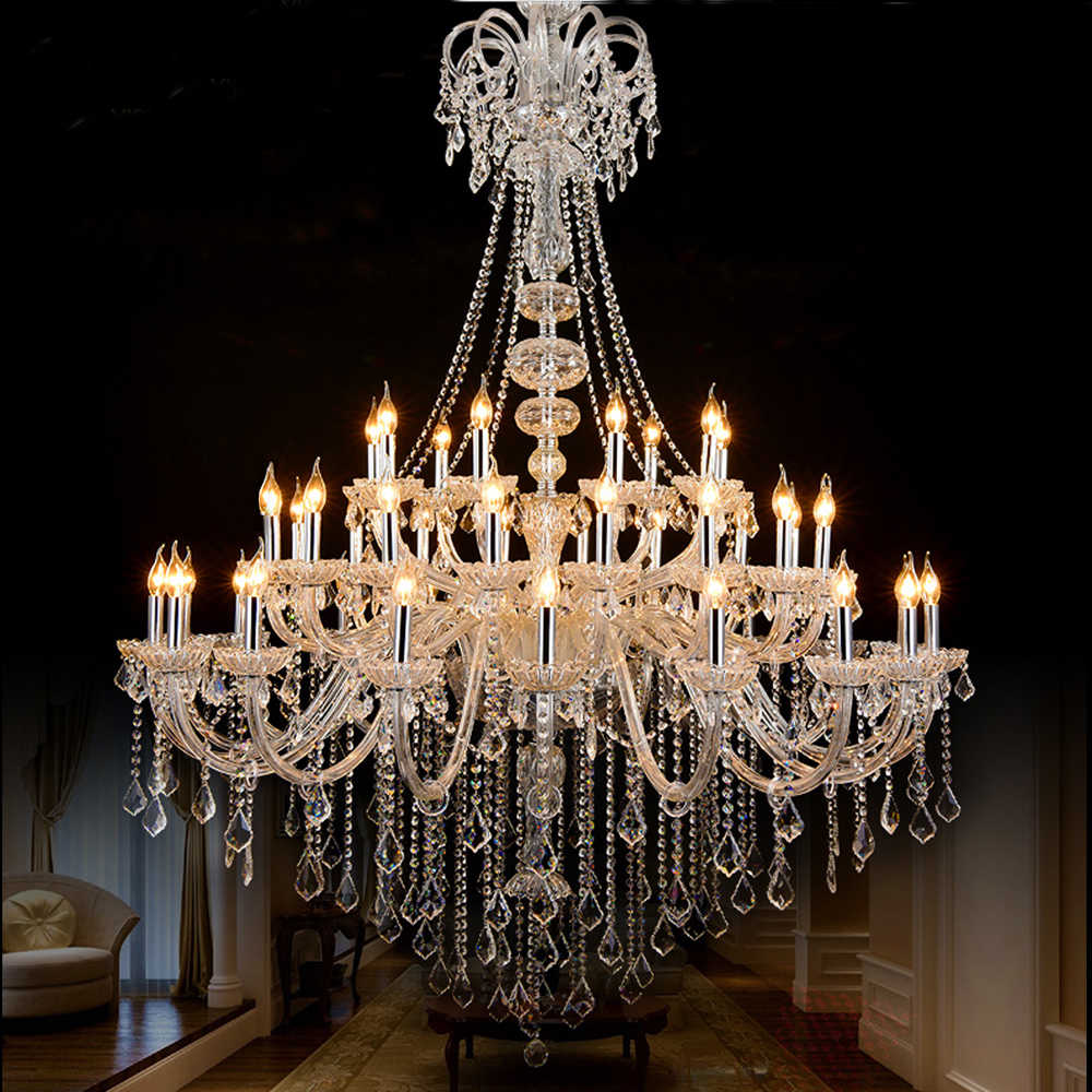 59X75 Inch 3 Tiers Candle Style Crystal Chandelier 45 Lights Big Chandelier for Living Room-大吊灯-Jecanoli