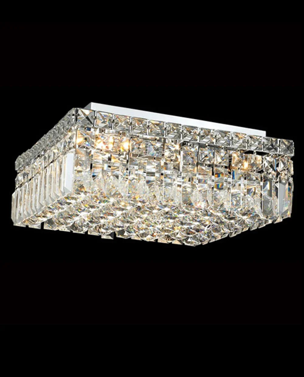 16'' Square Flush Mounted Chandelier Crystal Ceiling Light-吸顶灯-Jecanoli
