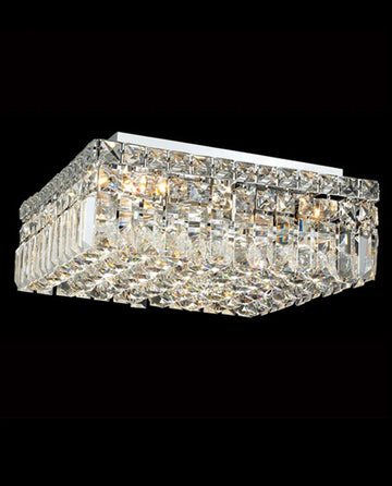 16'' Square Flush Mounted Chandelier Crystal Ceiling Light-吸顶灯-Jecanoli