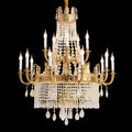 Stunning 39'' W x 43'' H Two Tier French Empire Chandelier – Antique Brass & Crystal for Formal Living Room Foyer Dining Room-铜灯-Jecanoli
