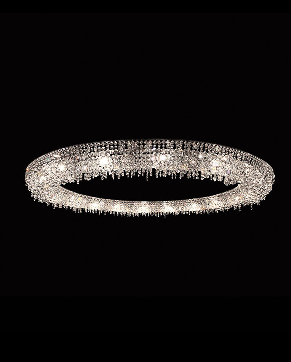 79 Inch Round Huge Looop Chandelier Hanging Modern Crystal Chandelier-大吊灯-Jecanoli
