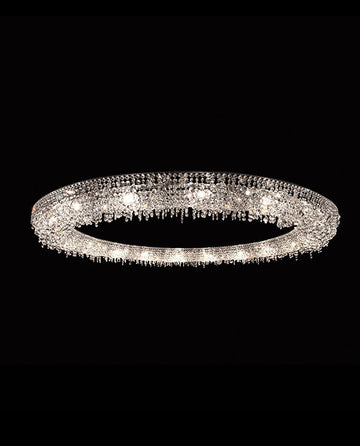 79 Inch Round Huge Looop Chandelier Hanging Modern Crystal Chandelier-大吊灯-Jecanoli