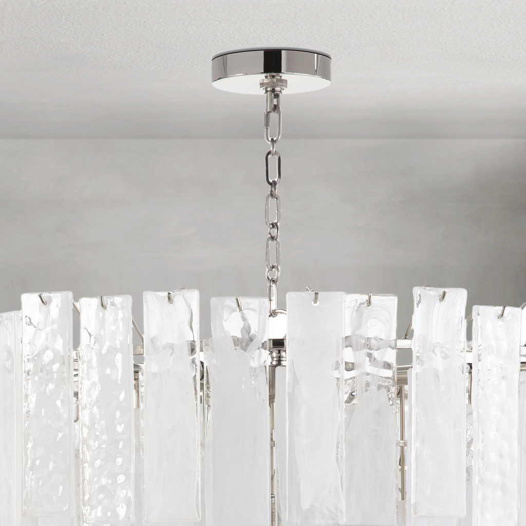 Tidelle Nickel Clear Glass Chandelier Large