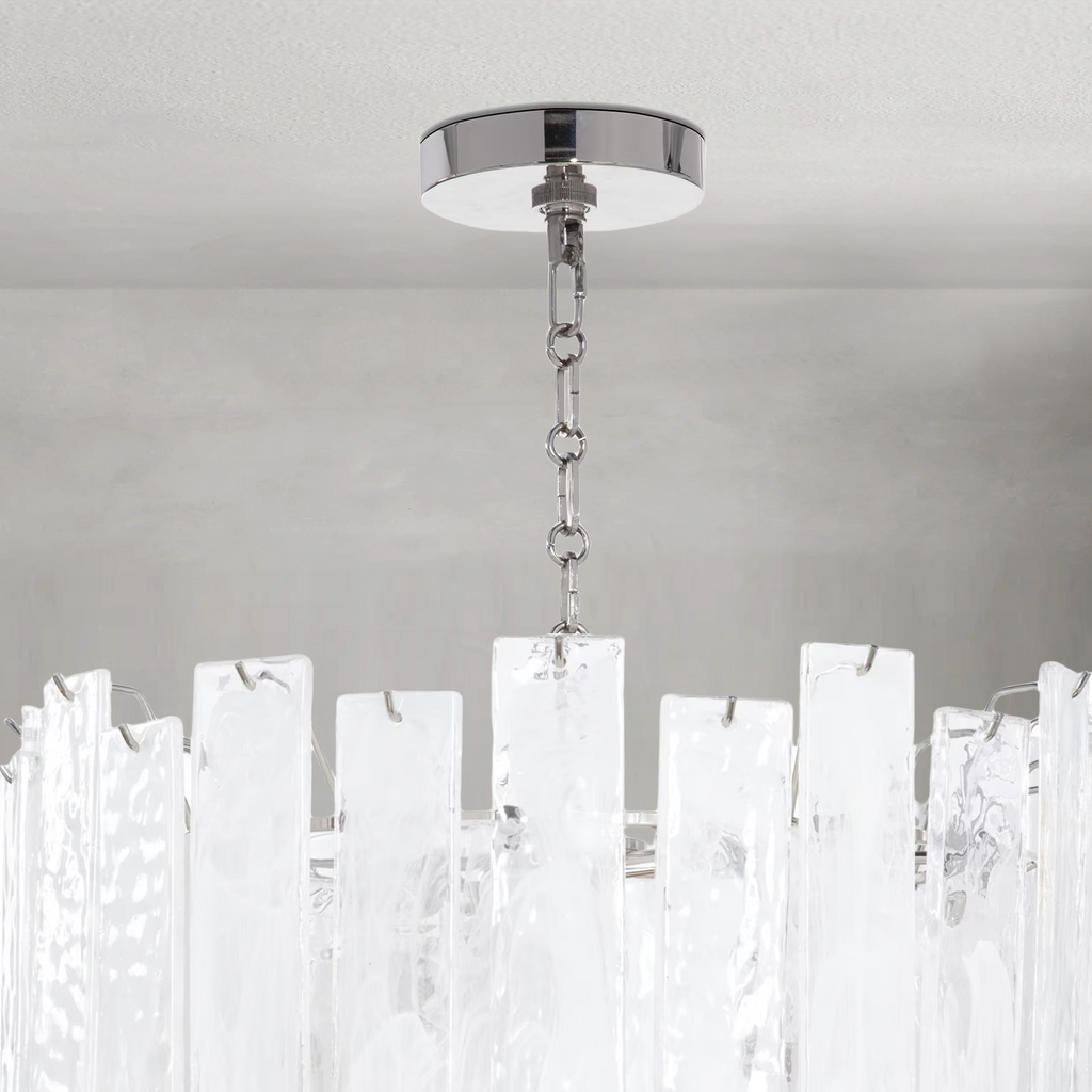 Tidelle Nickel Clear Glass Chandelier Small