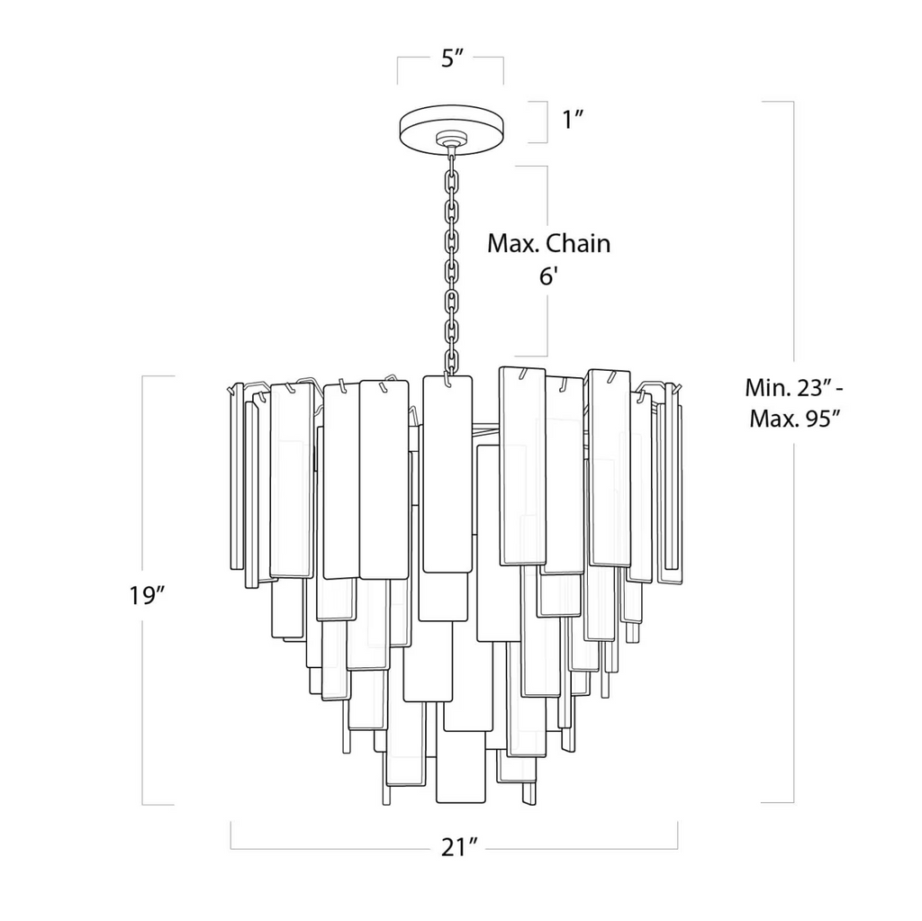 Tidelle Nickel Clear Glass Chandelier Small
