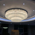 59 Inch Round Crystal Ceiling Light Custom Tiered Flush Mounted Chandelier-大吊灯-Jecanoli