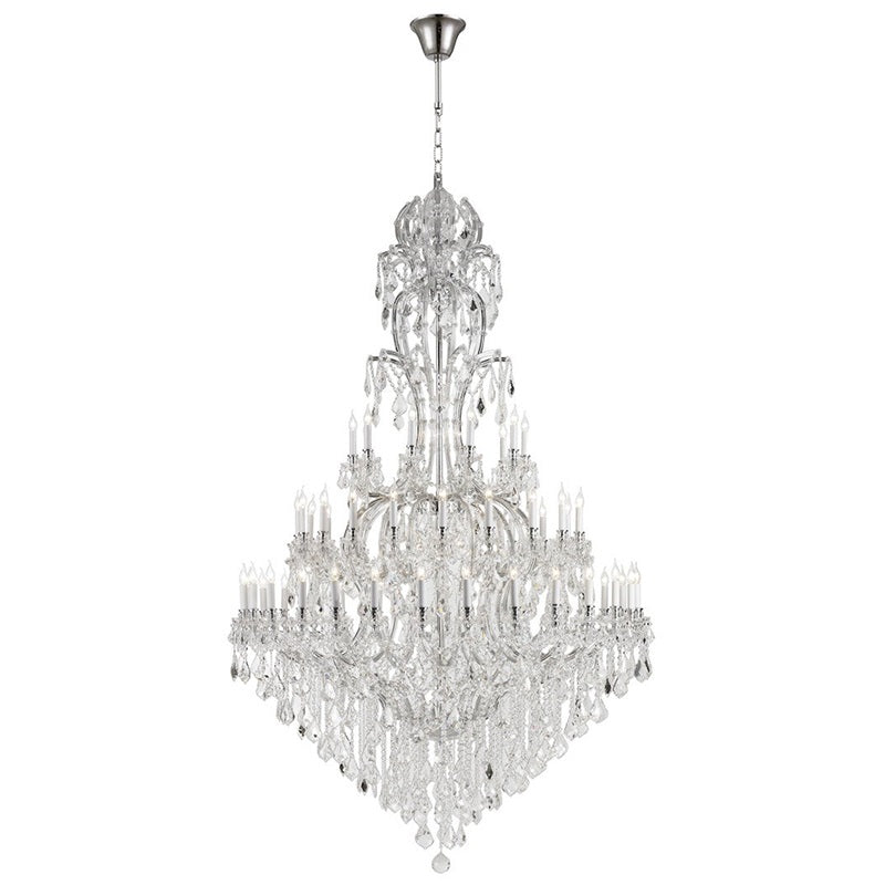 77X124 Inch Huge High Ceiling Chandelier 72 Lights Elegant Large Chrome Maria Theresa Crystal Chandelier-大吊灯-Jecanoli