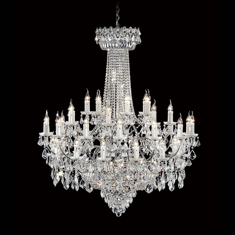 47 Inch Foyer Chandelier Lighting Elegant Big Chrome Chandelier-大吊灯-Jecanoli