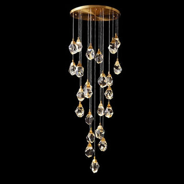24 Lights Big Crystal Chandelier 79'' Long Chandelier for Staircase-大吊灯-Jecanoli