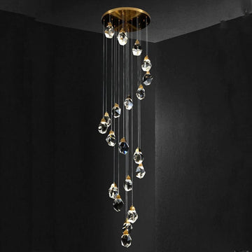 20 Lights Modern Crystal Lighting 79'' Long Spiral Staircase Chandelier-大吊灯-Jecanoli