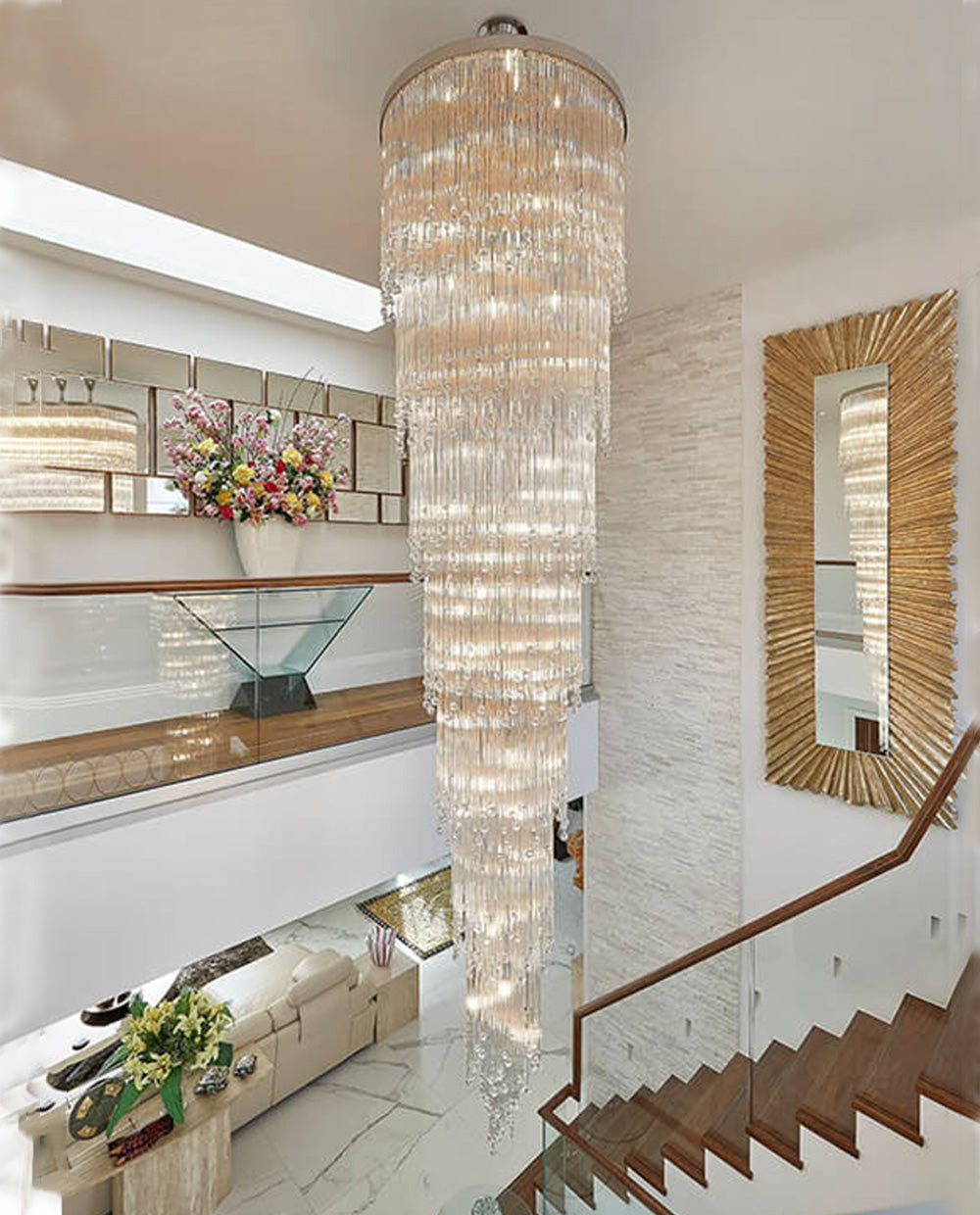 138 Inch Tall Staircase Chandelier 31" W 138"H-大吊灯-Jecanoli
