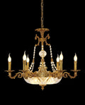 31X27 Inch 9 Lights Retro Style French Empire Chandelier Brass Chandelier for Study Room-铜灯-Jecanoli