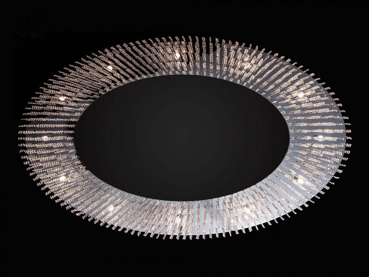 Sky Cycles Oval Crystal Chandelier 35"W 59"H-大吊灯-Jecanoli