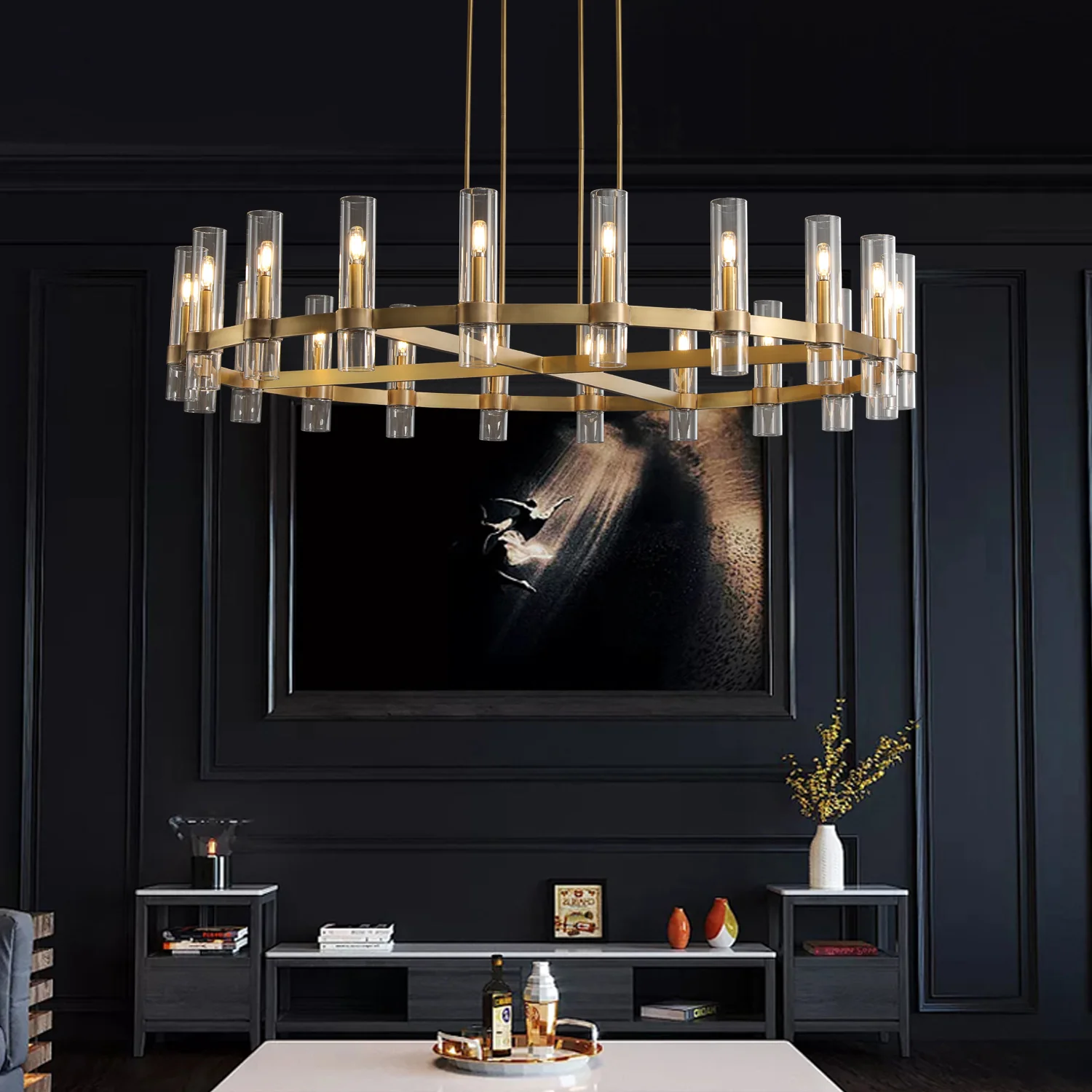 Ravion Glass Round Chandelier