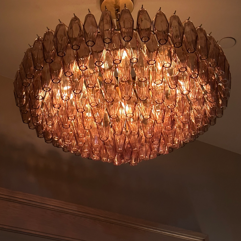 Cyra Glass Tiered Round Chandelier
