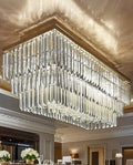 55'' Long Rectangle Glass Chandelier for Dining Room 18