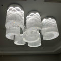 96'' Square Flush Mounted Living Room Chandelier with Multiple Semi-Cirles Custom Large Chandelier for Event Hall-大吊灯-Jecanoli