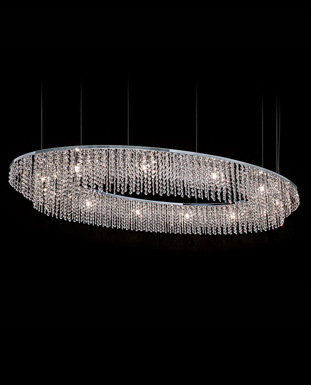 Sky Cycles Oval Crystal Chandelier 35"W 59"H-大吊灯-Jecanoli