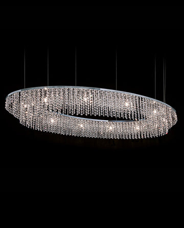 Sky Cycles Oval Crystal Chandelier 35"W 59"H-大吊灯-Jecanoli