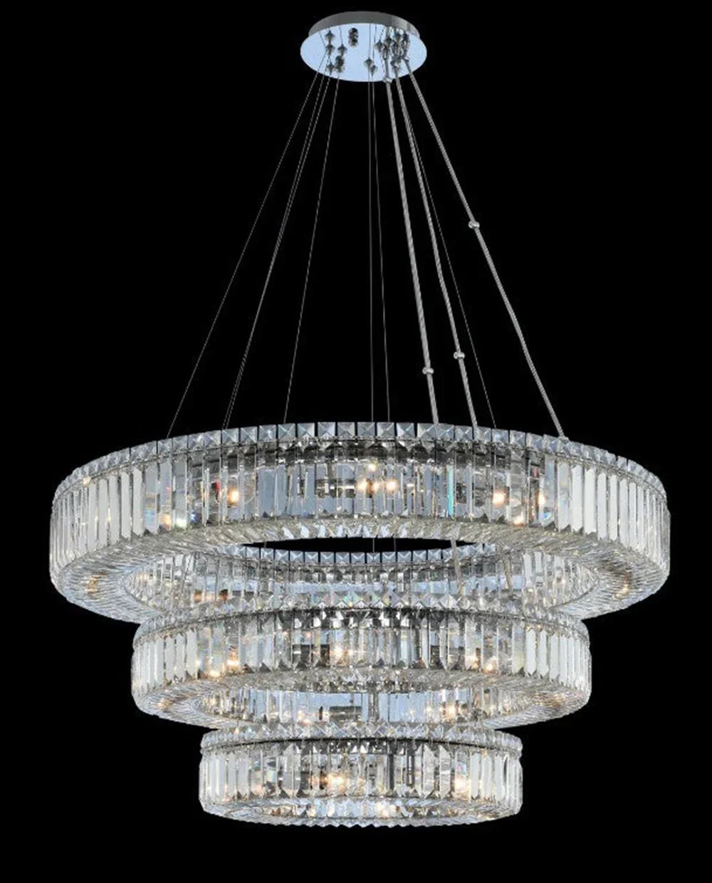 (18+26+36) Inch Round Crystal Chandelier Three Tiers Modern Chandelier for Living Room-现代灯-Jecanoli