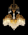 25.5 Inch Wide French Empire Style Brass Crystal Chandelier Gold Dining Room Chandelier-铜灯-Jecanoli