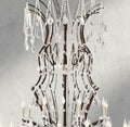 19th C. Rococo Iron & Crystal Round Chandelier 18
