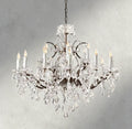19th C. Rococo Iron & Crystal Round Chandelier 18