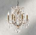 19th C. Rococo Iron & Crystal Round Chandelier 18
