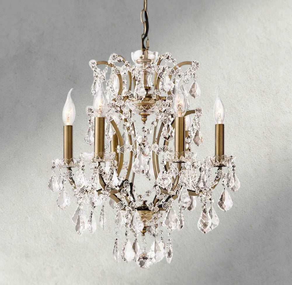 19th C. Rococo Iron & Crystal Round Chandelier 18", 28", 33", 40", 60", 101"-chandelier-Jecanoli