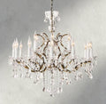 19th C. Rococo Iron & Crystal Round Chandelier 18