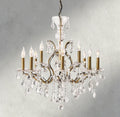 19th C. Rococo Iron & Crystal Round Chandelier 18