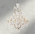 19th C. Rococo Iron & Crystal Round Chandelier 18