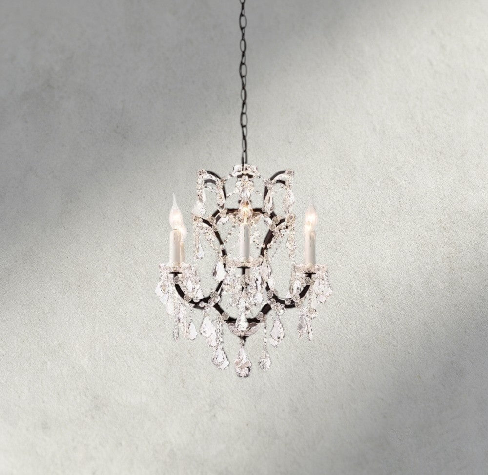 19th C. Rococo Iron & Crystal Round Chandelier 18", 28", 33", 40", 60", 101"-chandelier-Jecanoli