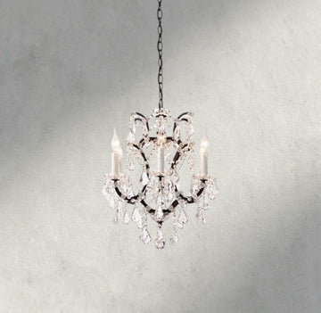 19th C. Rococo Iron & Crystal Round Chandelier 18", 28", 33", 40", 60", 101"-chandelier-Jecanoli