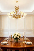 8 Lights Classical Retro Brass Chandelier Light 36X27 Inch-铜灯-Jecanoli