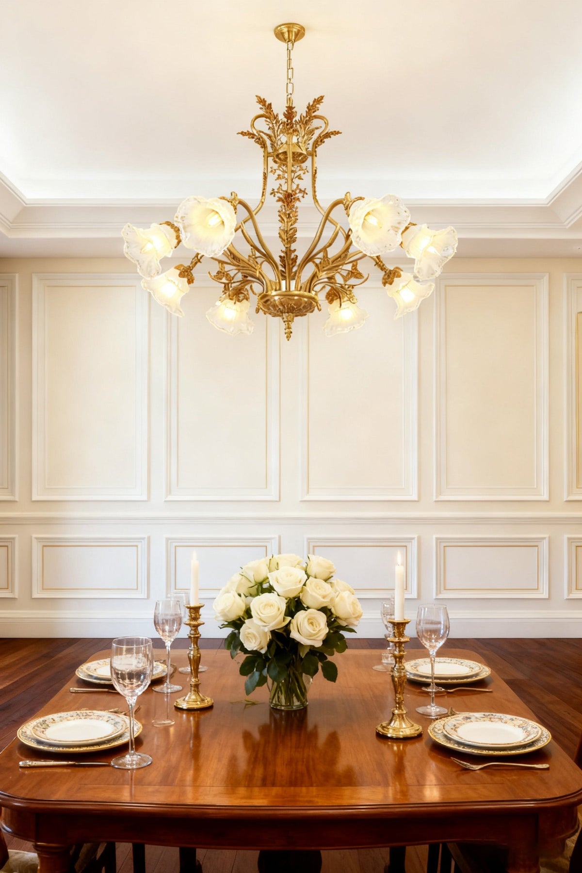 8 Lights Classical Retro Brass Chandelier Light 36X27 Inch-铜灯-Jecanoli