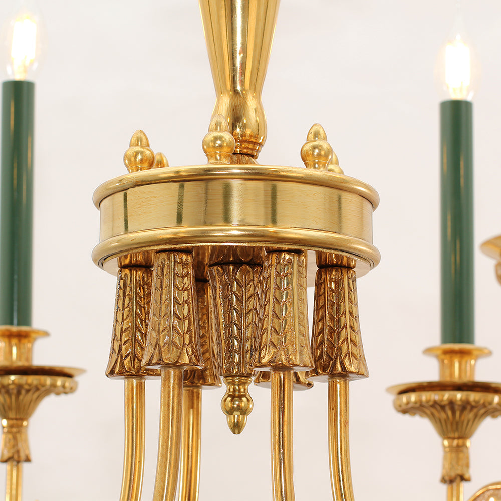26-34 Inch Multiple Size Small Baroque Style Royal French Copper Chandelier Lighting-铜灯-Jecanoli