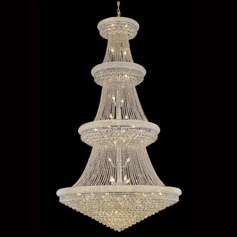 54X96 Inch 48 Lights French Empire Chrome K9 Crystal Chandelier for High Ceilings-大吊灯-Jecanoli