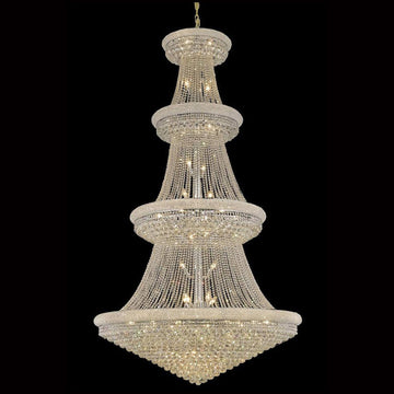 54X96 Inch 48 Lights French Empire Chrome K9 Crystal Chandelier for High Ceilings-大吊灯-Jecanoli