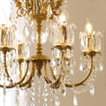 25X26 Inch 6 Lights Candle Style Traditional Chandelier Small Antique Brass and Crystal Chandelier-铜灯-Jecanoli