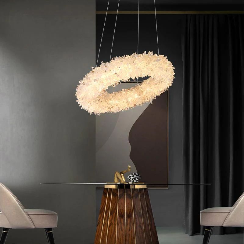 Rock Crystal Round Modern Chandelier - JE