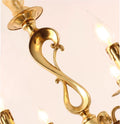25X24 Inch 6 Light Elegant Antique Brass and Crystal Chandelier Light for Bedroom-铜灯-Jecanoli