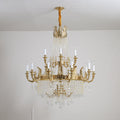 Stunning 39'' W x 43'' H Two Tier French Empire Chandelier – Antique Brass & Crystal for Formal Living Room Foyer Dining Room-铜灯-Jecanoli