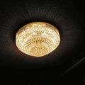 39 Inch Round Crystal Ceiling Light Tiered Flush Mounted Chandelier for Low Ceiling Room-大吊灯-Jecanoli
