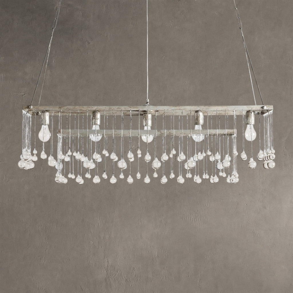 Aubrey Crystal Ball Rectangular Chandelier 47'' 60''