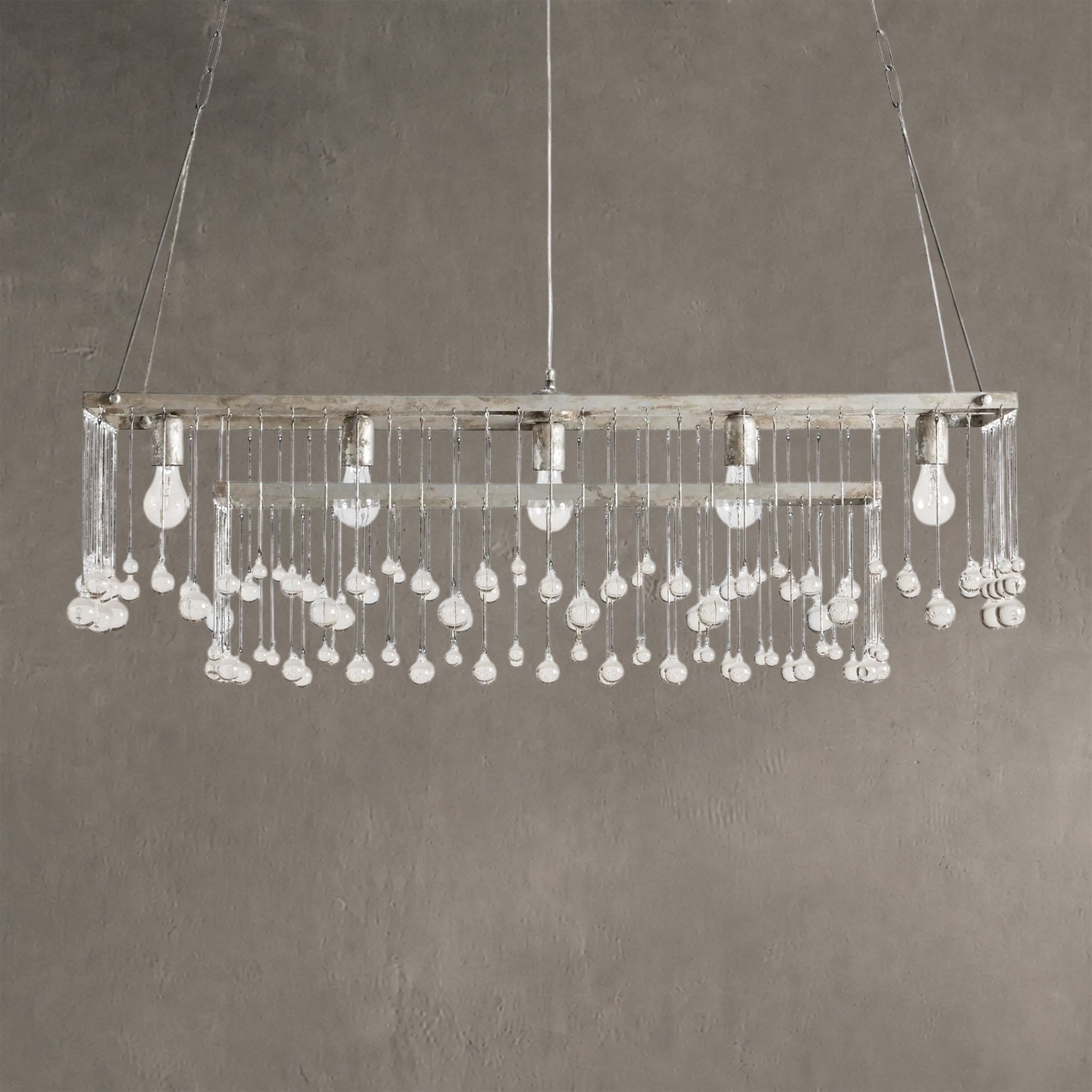 Aubrey Crystal Ball Rectangular Chandelier 47'' 60''