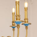 26X23 Inch 6 Lights Rococo Style Antique Copper Chandelier Small Blue Bedroom Chandelier-铜灯-Jecanoli